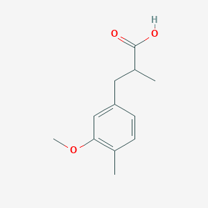 molecular formula C12H16O3 B7965966 3-(3-Methoxy-4-methylphenyl)-2-methylpropanoic acid 