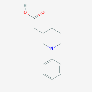 molecular formula C13H17NO2 B7965985 1-Phenyl-3-piperidineacetic acid 