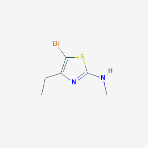 molecular formula C6H9BrN2S B7965991 5-bromo-4-ethyl-N-methyl-1,3-thiazol-2-amine 