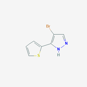 molecular formula C7H5BrN2S B7966019 4-Bromo-5-(2-thienyl)-1H-pyrazole 