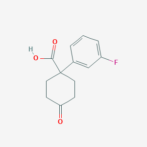 molecular formula C13H13FO3 B7966095 1-(3-Fluorophenyl)-4-oxocyclohexanecarboxylic Acid 