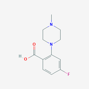molecular formula C12H15FN2O2 B7966102 4-Fluoro-2-(4-methylpiperazin-1-yl)benzoic acid 