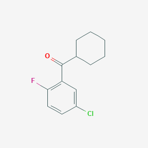 molecular formula C13H14ClFO B7966112 3-Chloro-6-fluorophenyl cyclohexyl ketone CAS No. 1443343-26-7