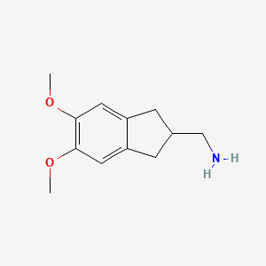 molecular formula C12H17NO2 B7966217 (5,6-dimethoxy-2,3-dihydro-1H-inden-2-yl)methanamine 