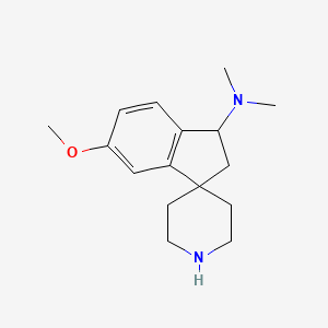 molecular formula C16H24N2O B7966276 6-methoxy-N,N-dimethyl-2,3-dihydrospiro[indene-1,4'-piperidin]-3-amine 