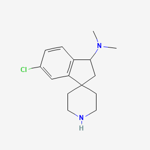 molecular formula C15H21ClN2 B7966284 6-Chloro-N,N-dimethyl-2,3-dihydrospiro[indene-1,4'-piperidin]-3-amine 
