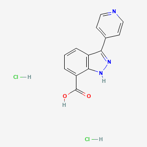 molecular formula C13H11Cl2N3O2 B7966316 3-(pyridin-4-yl)-1H-indazole-7-carboxylic acid dihydrochloride 