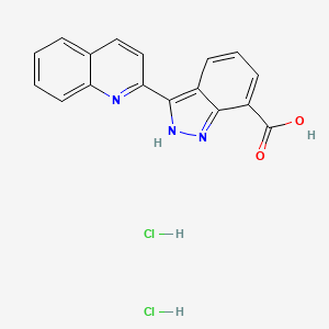 molecular formula C17H13Cl2N3O2 B7966322 3-(quinolin-2-yl)-1H-indazole-7-carboxylic acid dihydrochloride 