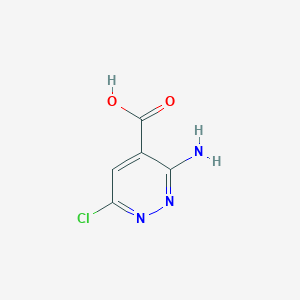 molecular formula C5H4ClN3O2 B7966504 3-Amino-6-chloro-pyridazine-4-carboxylic acid 