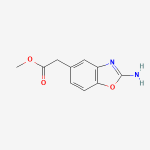 molecular formula C10H10N2O3 B7966556 Methyl 2-(2-amino-1,3-benzoxazol-5-YL)acetate 