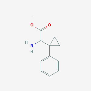 molecular formula C12H15NO2 B7966623 Methyl 2-amino-2-(1-phenylcyclopropyl)acetate 