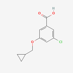 molecular formula C11H11ClO3 B7966660 3-Chloro-5-(cyclopropylmethoxy)benzoic Acid 