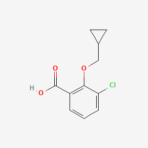 molecular formula C11H11ClO3 B7966667 3-Chloro-2-(cyclopropylmethoxy)benzoic acid 