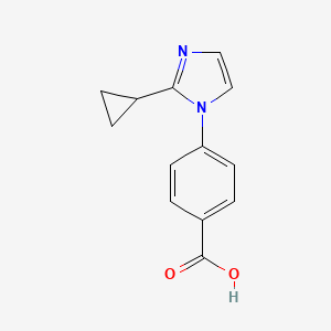 molecular formula C13H12N2O2 B7966673 4-(2-cyclopropyl-1H-imidazol-1-yl)benzoic acid 