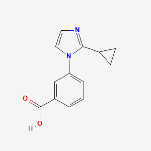 molecular formula C13H12N2O2 B7966681 3-(2-cyclopropyl-1H-imidazol-1-yl)benzoic acid 