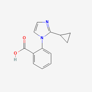 molecular formula C13H12N2O2 B7966687 2-(2-cyclopropyl-1H-imidazol-1-yl)benzoic acid 
