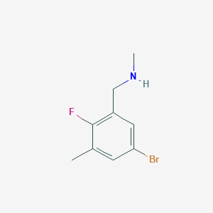molecular formula C9H11BrFN B7966693 1-(5-Bromo-2-fluoro-3-methylphenyl)-N-methylmethanamine 