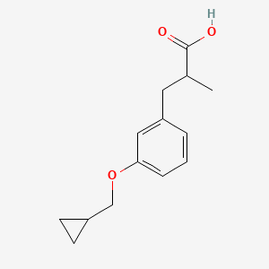 molecular formula C14H18O3 B7966698 3-(3-(Cyclopropylmethoxy)phenyl)-2-methylpropanoic acid 