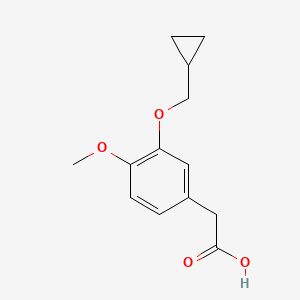 molecular formula C13H16O4 B7966703 (3-Cyclopropylmethoxy-4-methoxy-phenyl)-acetic acid 