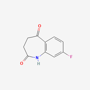 molecular formula C10H8FNO2 B7966781 8-fluoro-2,3,4,5-tetrahydro-1H-1-benzazepine-2,5-dione 