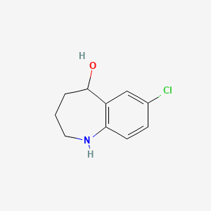 molecular formula C10H12ClNO B7966787 7-Chloro-2,3,4,5-tetrahydro-1H-benzo[b]azepin-5-ol 