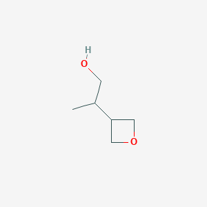 molecular formula C6H12O2 B7966788 2-(Oxetan-3-yl)propan-1-ol 