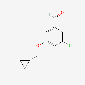 molecular formula C11H11ClO2 B7966832 3-Chloro-5-(cyclopropylmethoxy)benzaldehyde 