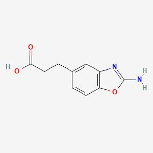 molecular formula C10H10N2O3 B7966882 3-(2-Amino-1,3-benzoxazol-5-YL)propanoic acid 