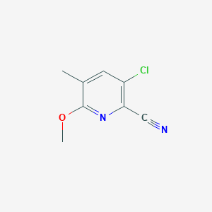 molecular formula C8H7ClN2O B7966911 3-Chloro-6-methoxy-5-methylpyridine-2-carbonitrile 