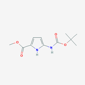 molecular formula C11H16N2O4 B7966919 Methyl 5-((tert-butoxycarbonyl)amino)-1H-pyrrole-2-carboxylate 