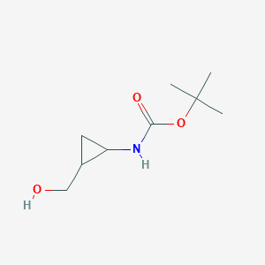 molecular formula C9H17NO3 B7966927 tert-butyl N-[2-(hydroxymethyl)cyclopropyl]carbamate 