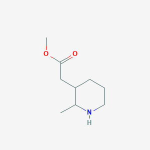 molecular formula C9H17NO2 B7966973 Methyl 2-(2-methylpiperidin-3-yl)acetate 
