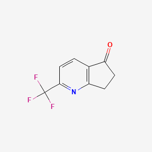 molecular formula C9H6F3NO B7966982 2-(Trifluoromethyl)-6,7-dihydro-5H-cyclopenta[B]pyridin-5-one 
