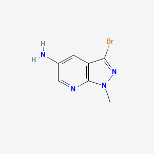 molecular formula C7H7BrN4 B7966988 3-bromo-1-methyl-1H-pyrazolo[3,4-b]pyridin-5-amine 