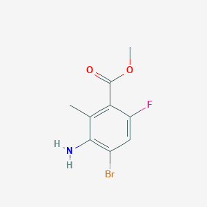 molecular formula C9H9BrFNO2 B7966995 Methyl 3-amino-4-bromo-6-fluoro-2-methylbenzoate 