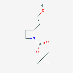 molecular formula C10H19NO3 B7967033 Tert-butyl 2-(2-hydroxyethyl)azetidine-1-carboxylate 