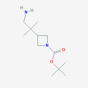 molecular formula C12H24N2O2 B7967035 Tert-butyl 3-(1-amino-2-methylpropan-2-yl)azetidine-1-carboxylate 