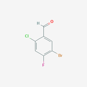 molecular formula C7H3BrClFO B7967046 5-Bromo-2-chloro-4-fluorobenzaldehyde 