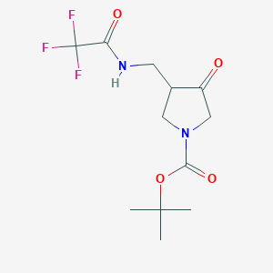 molecular formula C12H17F3N2O4 B7967048 tert-Butyl 3-oxo-4-((2,2,2-trifluoroacetamido)methyl)pyrrolidine-1-carboxylate 