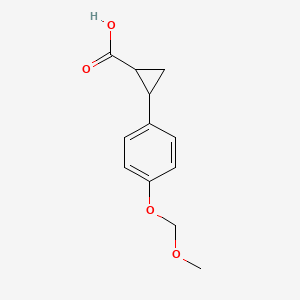 molecular formula C12H14O4 B7967084 2-[4-(Methoxymethoxy)phenyl]cyclopropane-1-carboxylic acid 