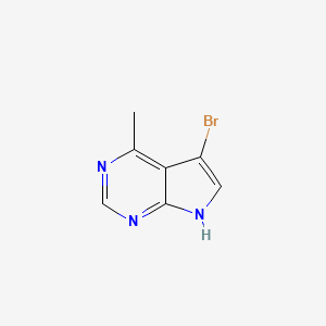 molecular formula C7H6BrN3 B7967225 5-bromo-4-methyl-7H-pyrrolo[2,3-d]pyrimidine 