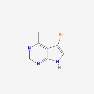 molecular formula C7H6BrN3 B7967225 5-溴-4-甲基-7H-吡咯并[2,3-d]嘧啶 