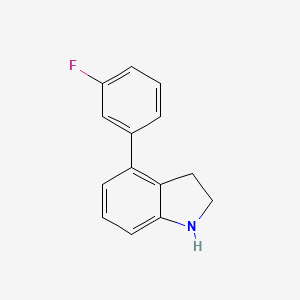 molecular formula C14H12FN B7967230 4-(3-Fluorophenyl)indoline 