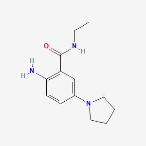 molecular formula C13H19N3O B7967267 2-Amino-N-ethyl-5-(pyrrolidin-1-yl)benzamide 