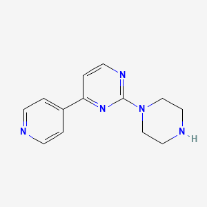 molecular formula C13H15N5 B7967290 2-Piperazin-1-yl-4-pyridin-4-ylpyrimidine 