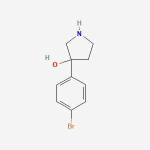 molecular formula C10H12BrNO B7967293 3-(4-Bromophenyl)pyrrolidin-3-ol 