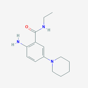 molecular formula C14H21N3O B7967311 2-Amino-N-ethyl-5-(piperidin-1-yl)benzamide 