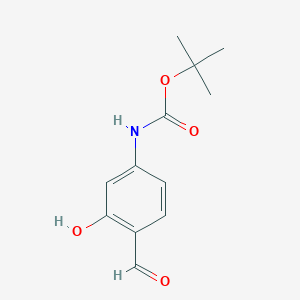 molecular formula C12H15NO4 B7967680 tert-Butyl (4-formyl-3-hydroxyphenyl)carbamate 