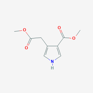 molecular formula C9H11NO4 B7967684 methyl4-(2-methoxy-2-oxoethyl)-1H-pyrrole-3-carboxylate 