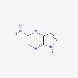 molecular formula C6H6N4 B7967859 5H-pyrrolo[2,3-b]pyrazin-2-amine 